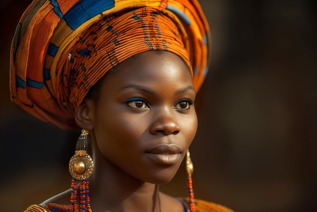 Ritratto di una giovane bella donna africana IA generativa