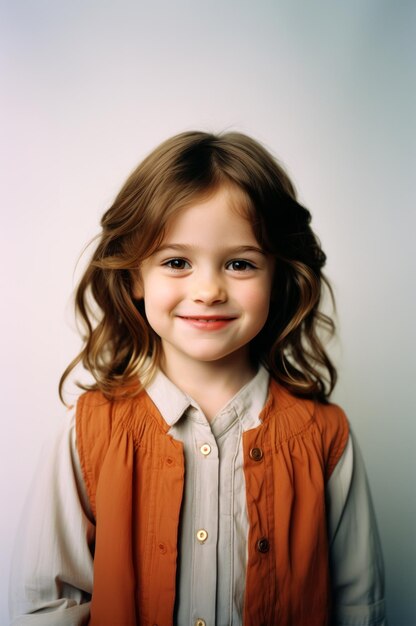 Ritratto di una ragazza felice un bambino sorridente