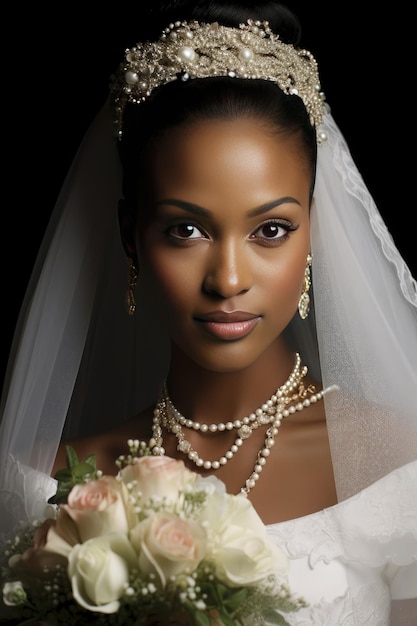 Ritratto di una sposa afroamericana