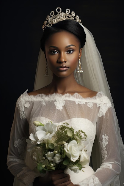 Ritratto di una sposa afroamericana