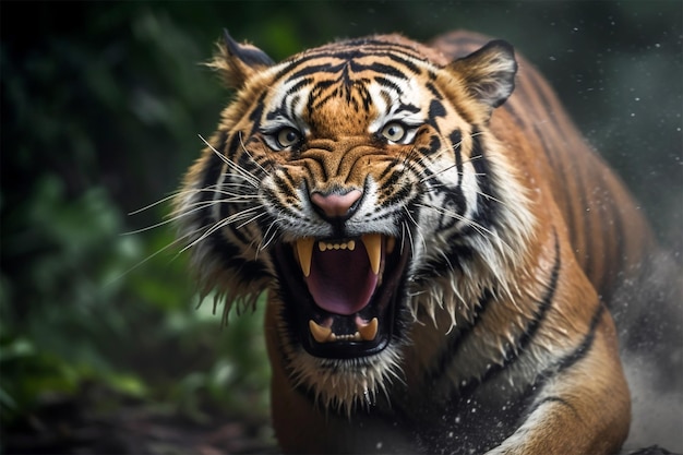 ritratto di una tigre aggressiva