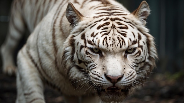 Ritratto di una tigre bianca arrabbiata
