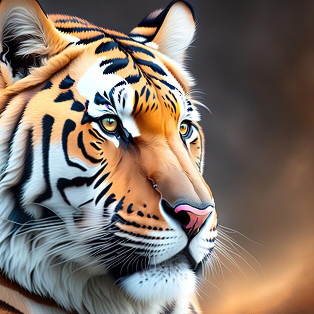 ritratto di una tigre sfondo della fauna selvatica astratta opere d'arte digitali