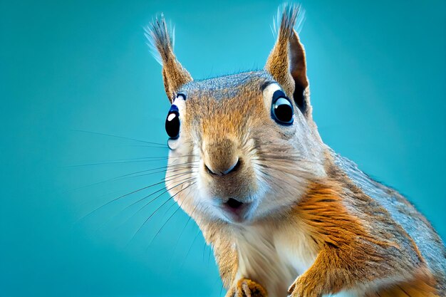 Ritratto di uno scoiattolo che guarda la telecamera IA generativa IA generativa