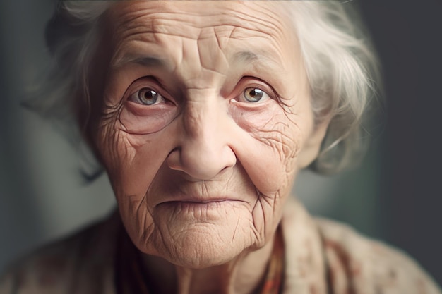 Ritratto di vecchia donna Sorriso maturo Genera Ai