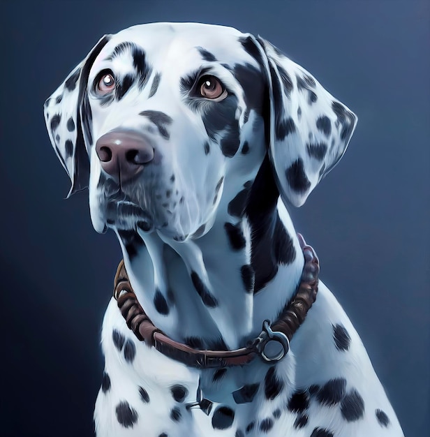 Ritratto dipinto di un cane dalmata