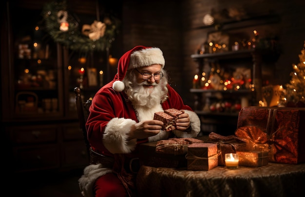 Ritratto fotografico del tradizionale Babbo Natale