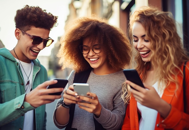 Ritratto fotografico di adolescenti che si divertono insieme in estate