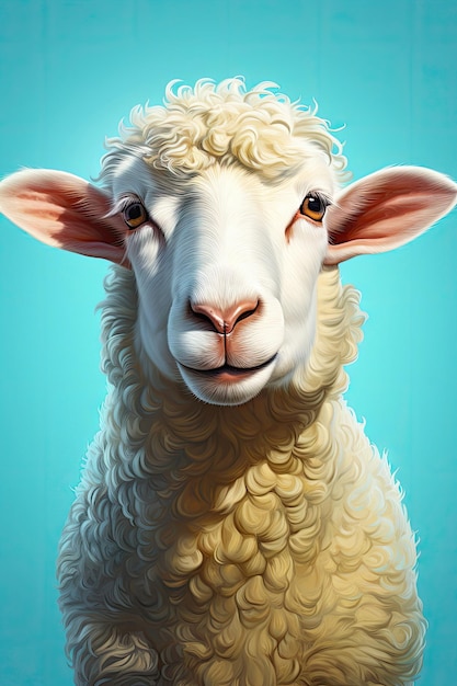 ritratto personaggio dei cartoni animati di pecore