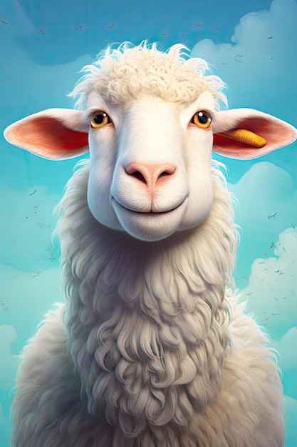 ritratto Personaggio di cartone animato di pecore