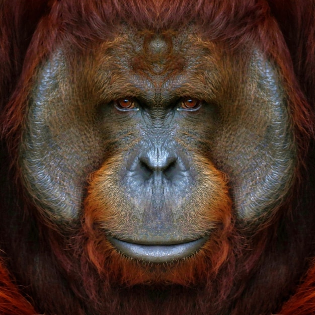 Ritratto ravvicinato dell'orangutan