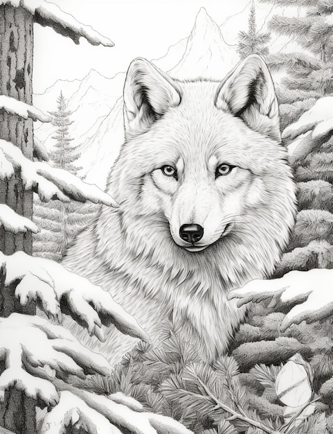 ritratto ravvicinato di un lupo nella foresta
