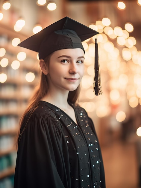 Ritratto sensuale morbido della giovane donna in tazza graduatinal Il bello tiro della ragazza con le luci del bokeh ambra ba