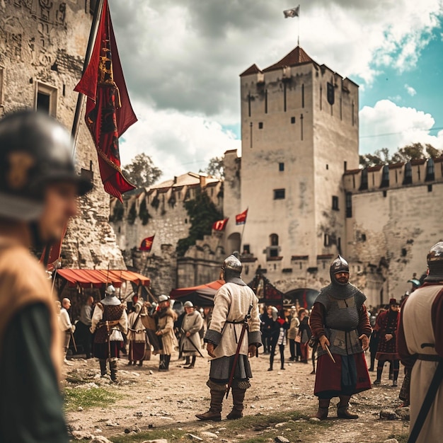 Riunione della festa medievale al castello di Lublin