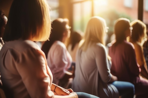 Riunione di gruppo di donne Riunione d'affari di donne di gruppo IA generativa