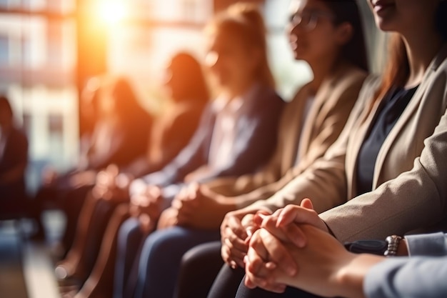 Riunione di gruppo di donne Riunione d'affari di donne di gruppo IA generativa