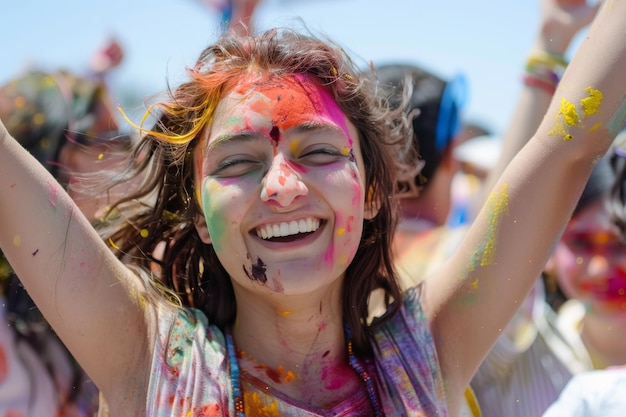 Riunione vibrante alla festa di Holi