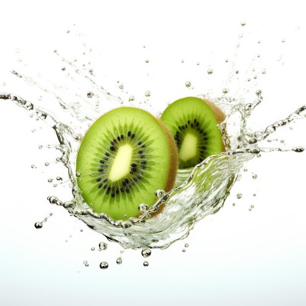 Rivitalizzante frutta di kiwi su uno sfondo bianco