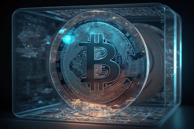 Rivoluzionando la valuta con la tecnologia olografica Bitcoin Opera d'arte generata da Ai