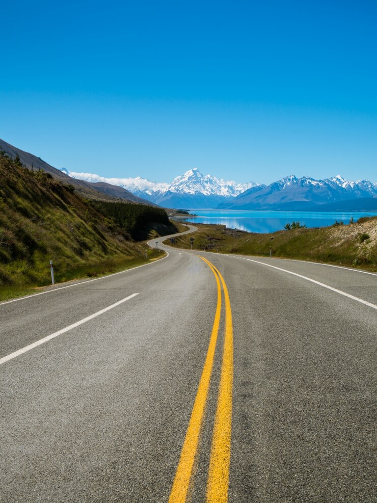 Foto road to mount cook, nuova zelanda