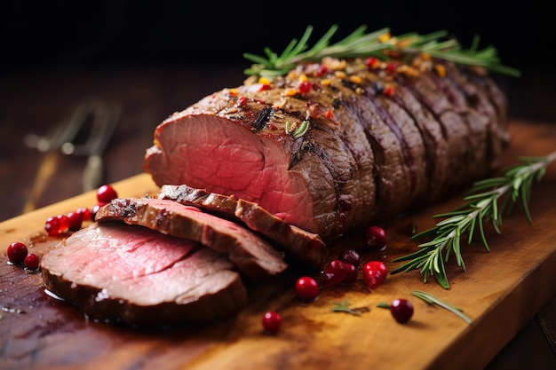 Roast Beef Tenderloin con aglio e rosmarino Natale