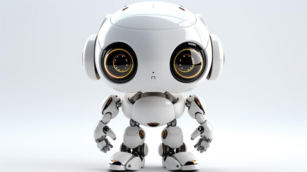 Robot 3D sullo sfondo bianco