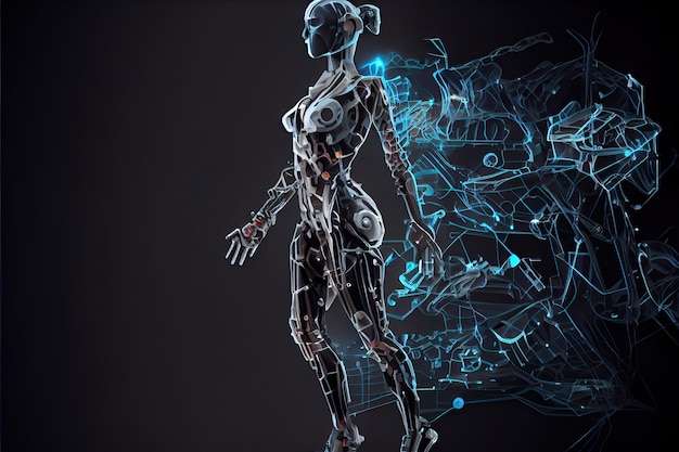 Robot ai automazione intelligenza artificiale ai futuristico