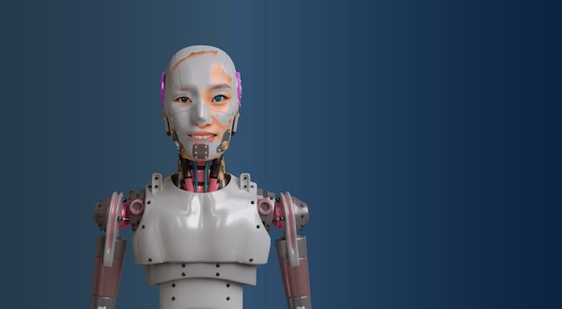 Robot ai intelligenza artificiale donna donna signora persona cambia innovazione tecnologia futurista robo