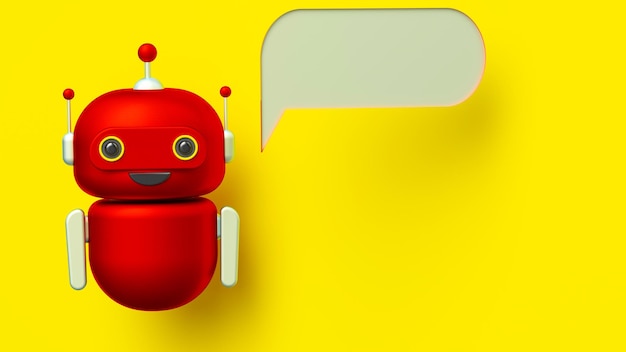Robot and bubble , 3d render.