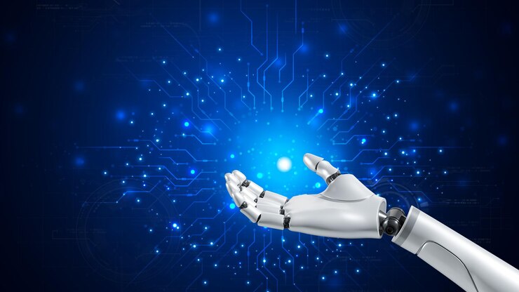 Robot are assistant for provide access to data growth of business in online network Robot application and global connection AI Artificial intelligence