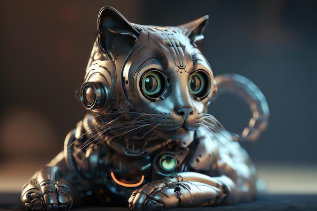 Robot cat AI generato