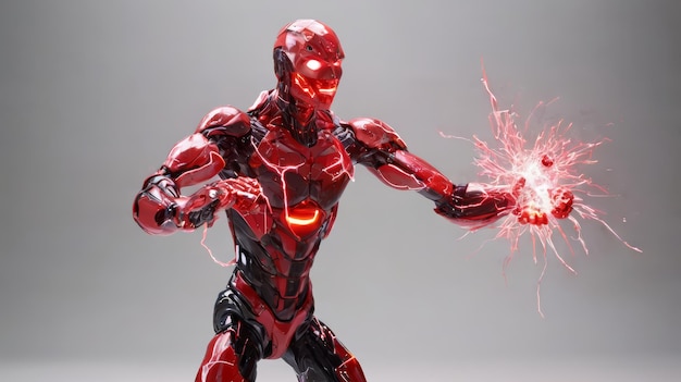 Robot che tiene l'oggetto Red LightUp