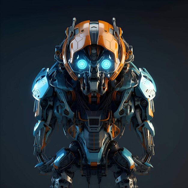 Robot Cyborg Concept tecnologico futuristico Rendering 3D