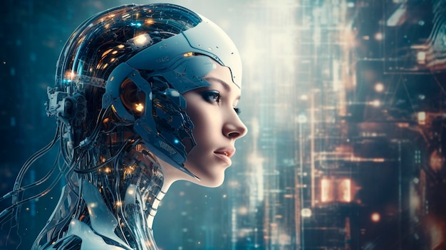 Robot dal volto femminile IA generativa