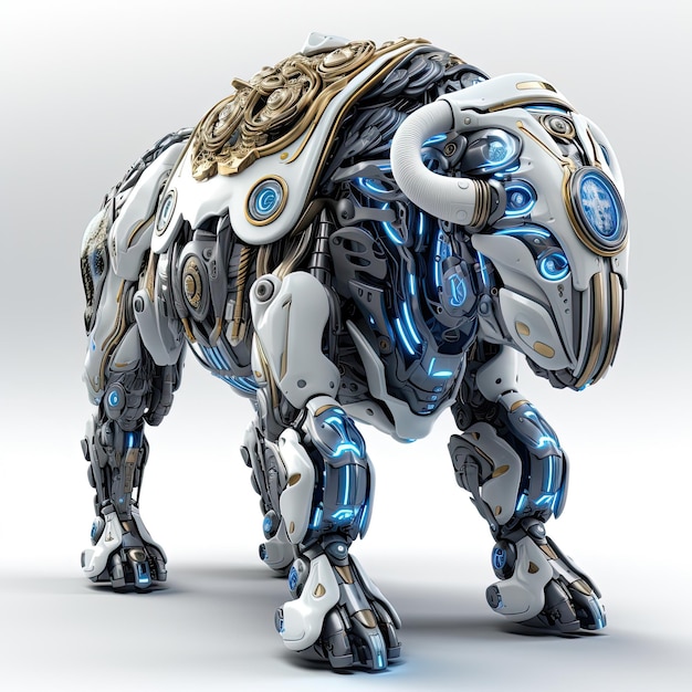 robot dell'illustrazione del bisonte del bisonte del personaggio 3d
