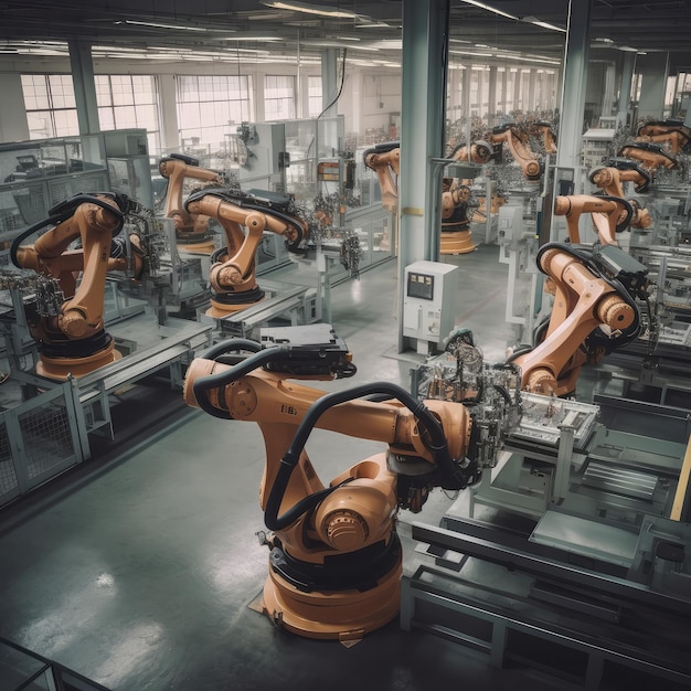 Robot di automazione in fabbrica generativa ai