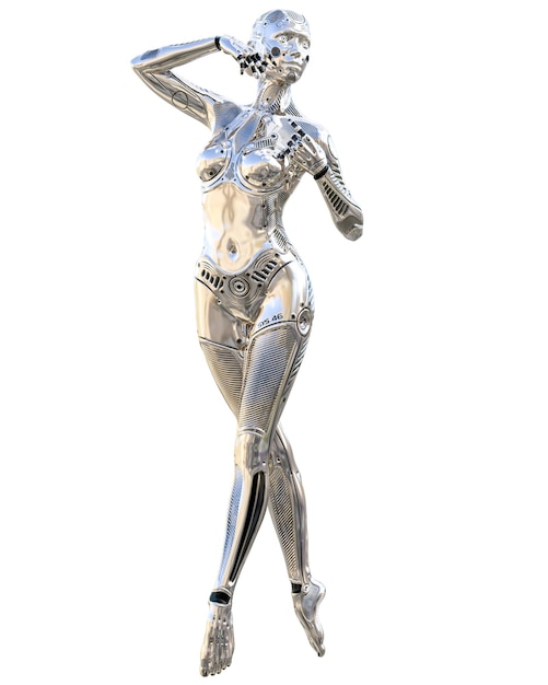 Robot donna Droide di metallo Intelligenza artificiale