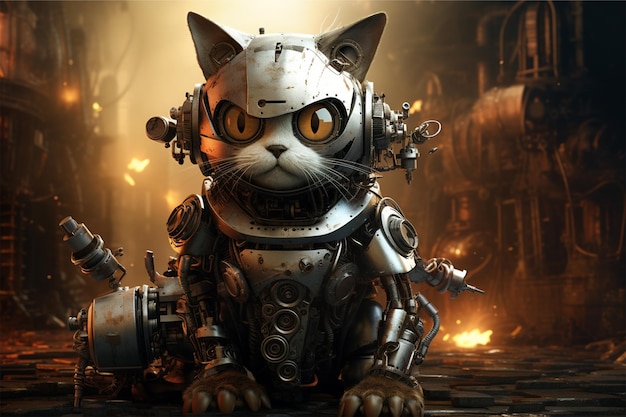 robot gatto nero