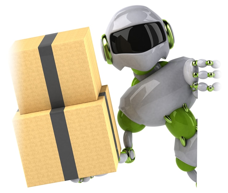 Photo robot hijau - ilustrasi 3d