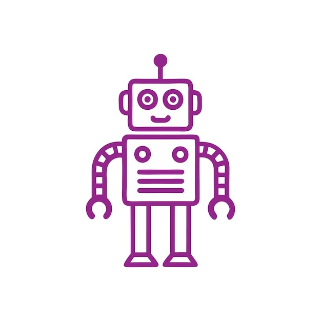 Robot minimalista con mani con artigli