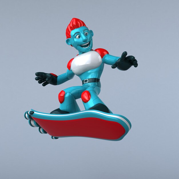 Robot rosso - illustrazione 3D