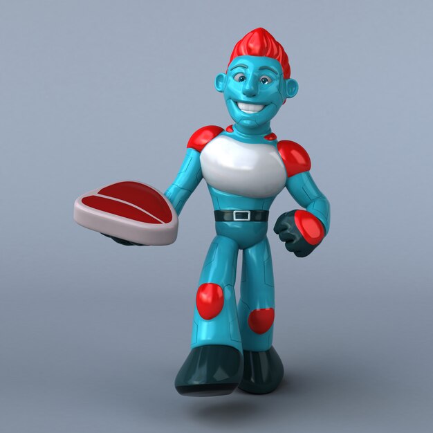 Robot rosso - illustrazione 3D