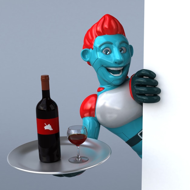 Robot rosso - illustrazione 3D
