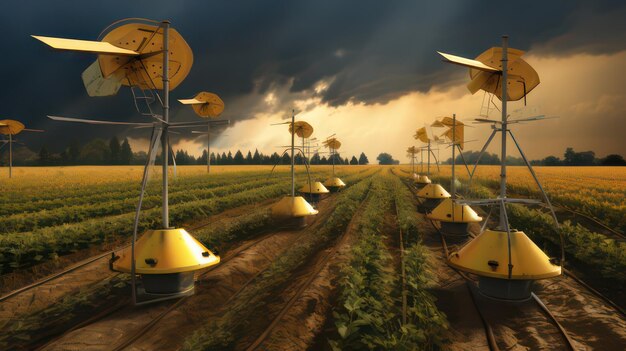 Robot Smart Farming Revolution che prevedono i cambiamenti meteorologici