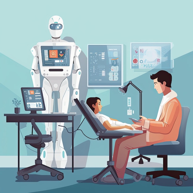 Robot surrogato in una consultazione di telemedicina