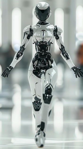 Robot umanoide femminile futuristico con design avanzato
