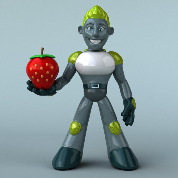Robot verde - illustrazione 3D