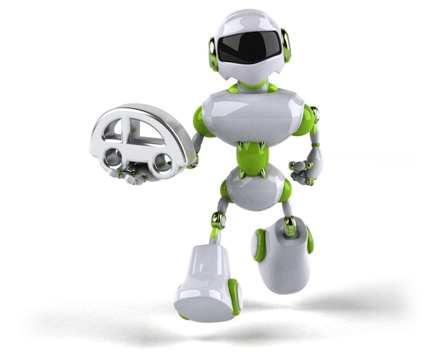 Robot verde - illustrazione 3D