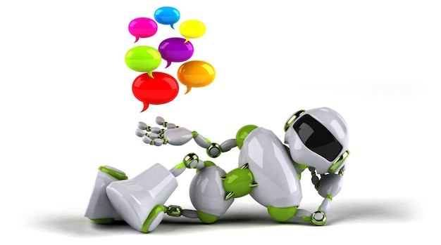 Robot verde - illustrazione 3D