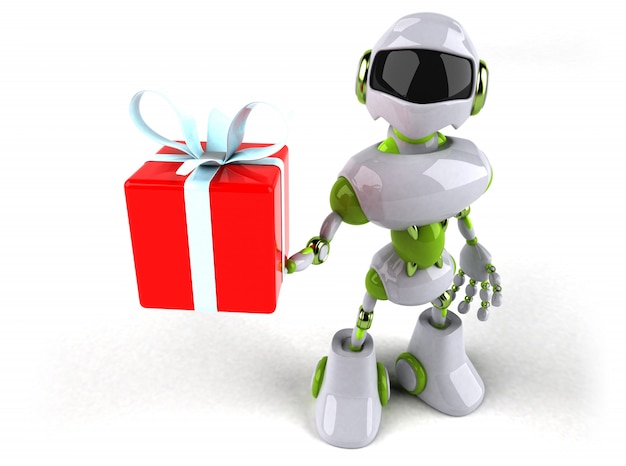 Robot verde - illustrazione 3D